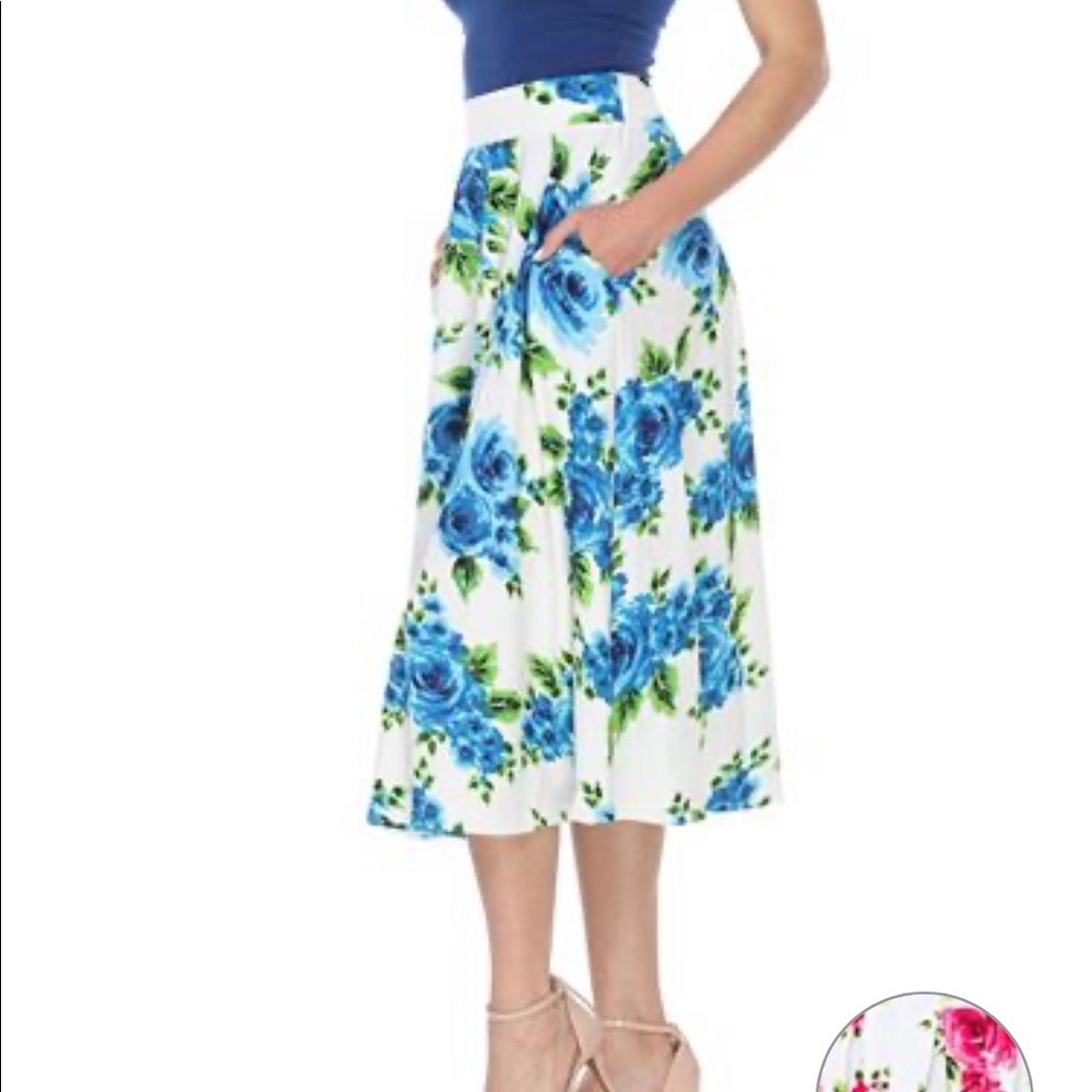 White Mark flower skirt